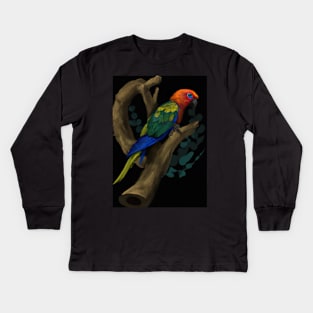 Parrot on a Tree Kids Long Sleeve T-Shirt